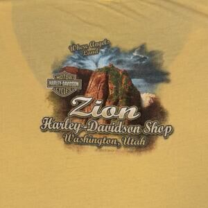 Harley Davidson Yellow Zion National Park Women's T-Shirt Gorpcore Size Medium